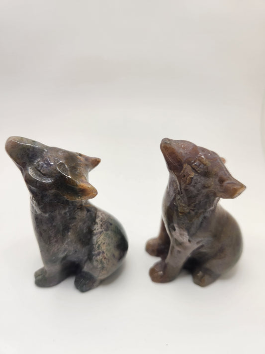 Moss Agate Wolves