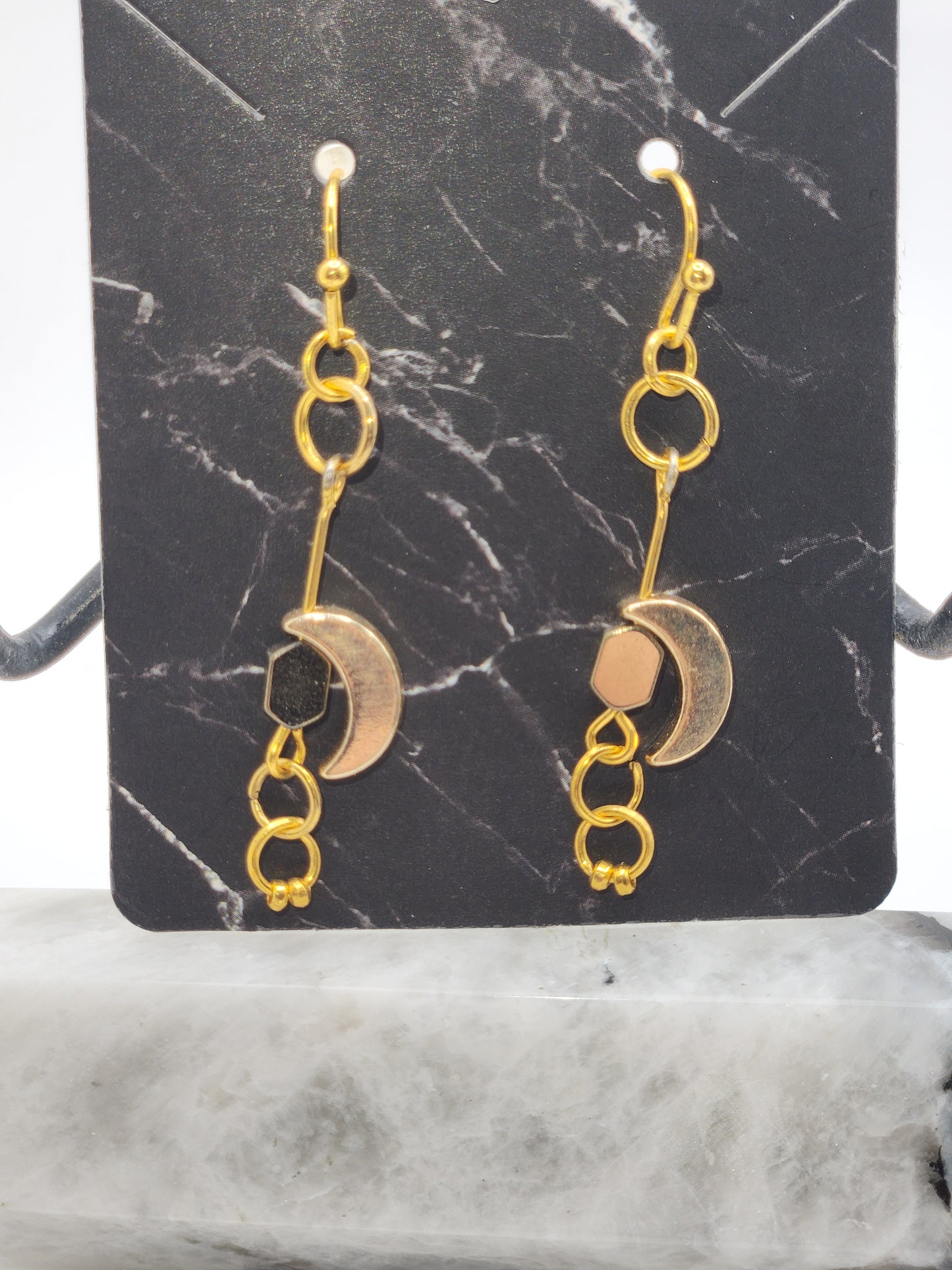 18k gold plated Moon Earrings