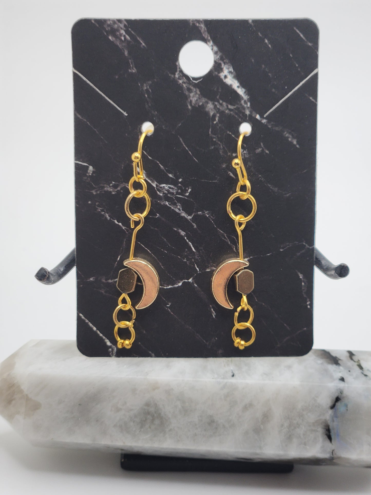 18k gold plated Moon Earrings