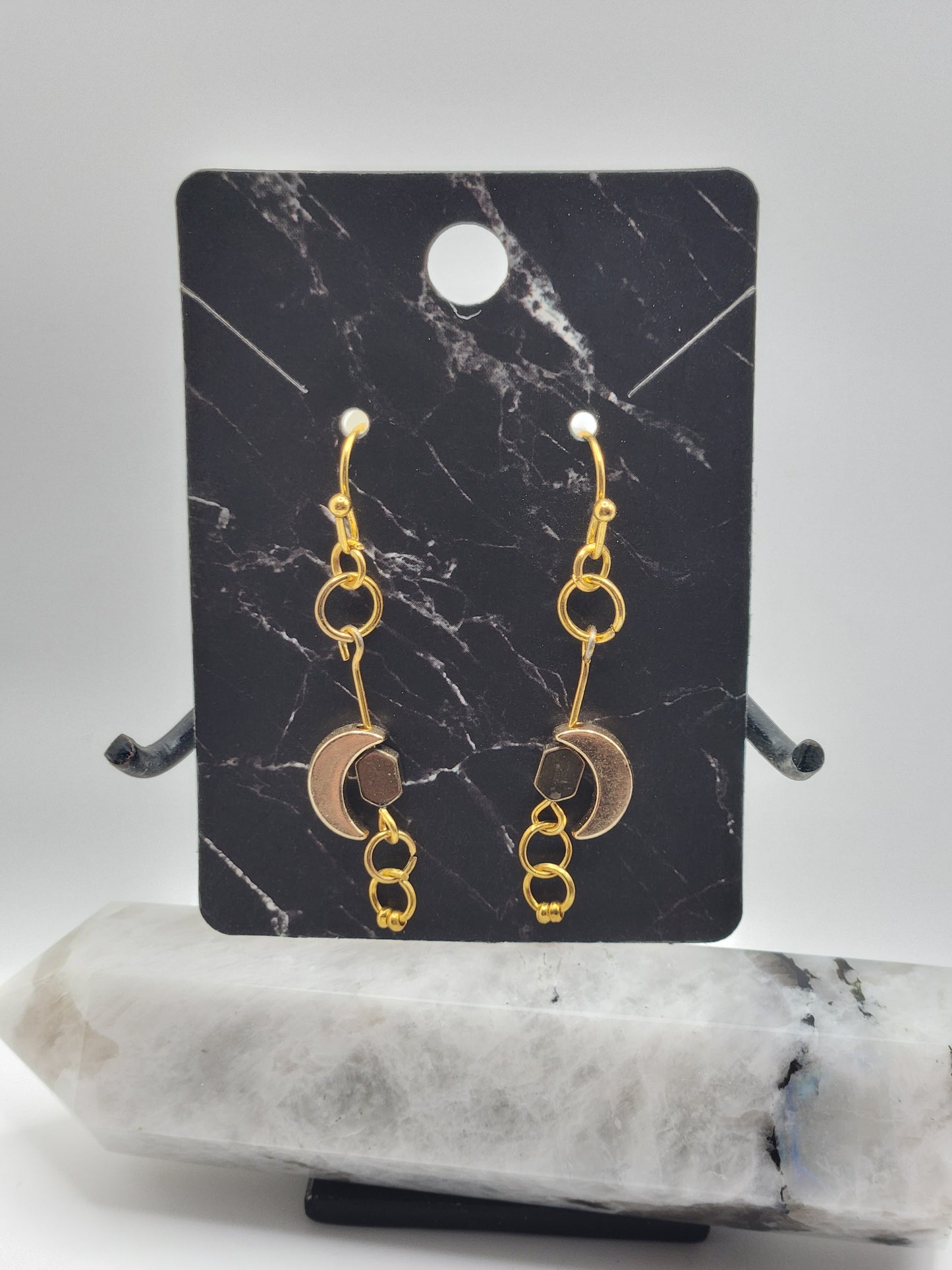 18k gold plated Moon Earrings