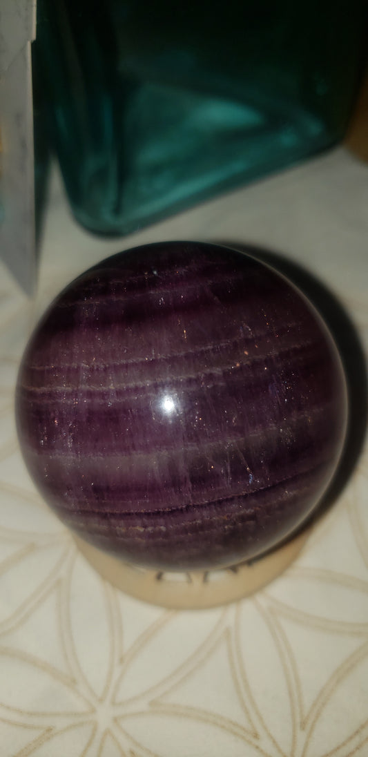 Purple Rainbow Fluorite Sphere
