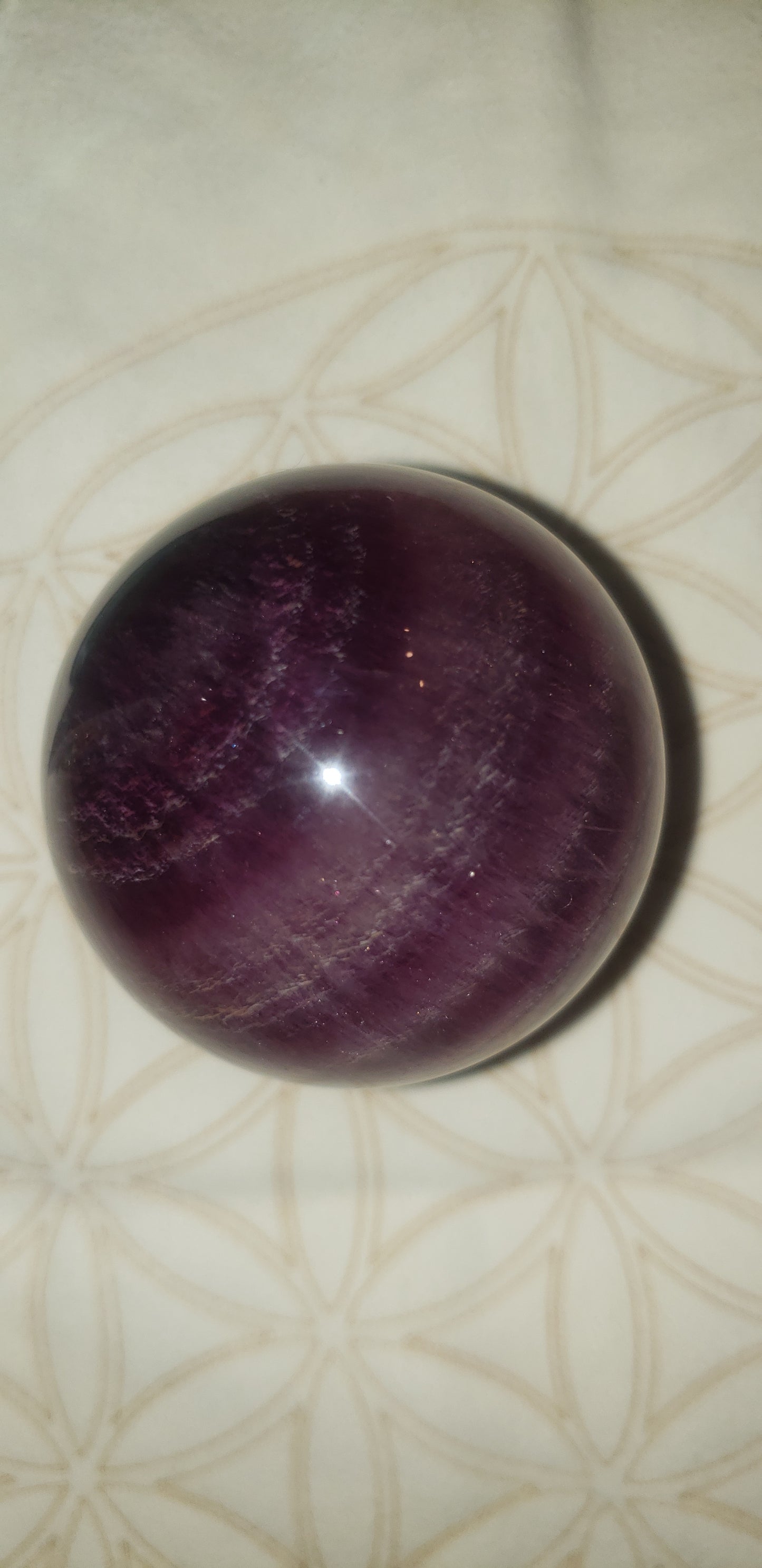 Purple Rainbow Fluorite Sphere