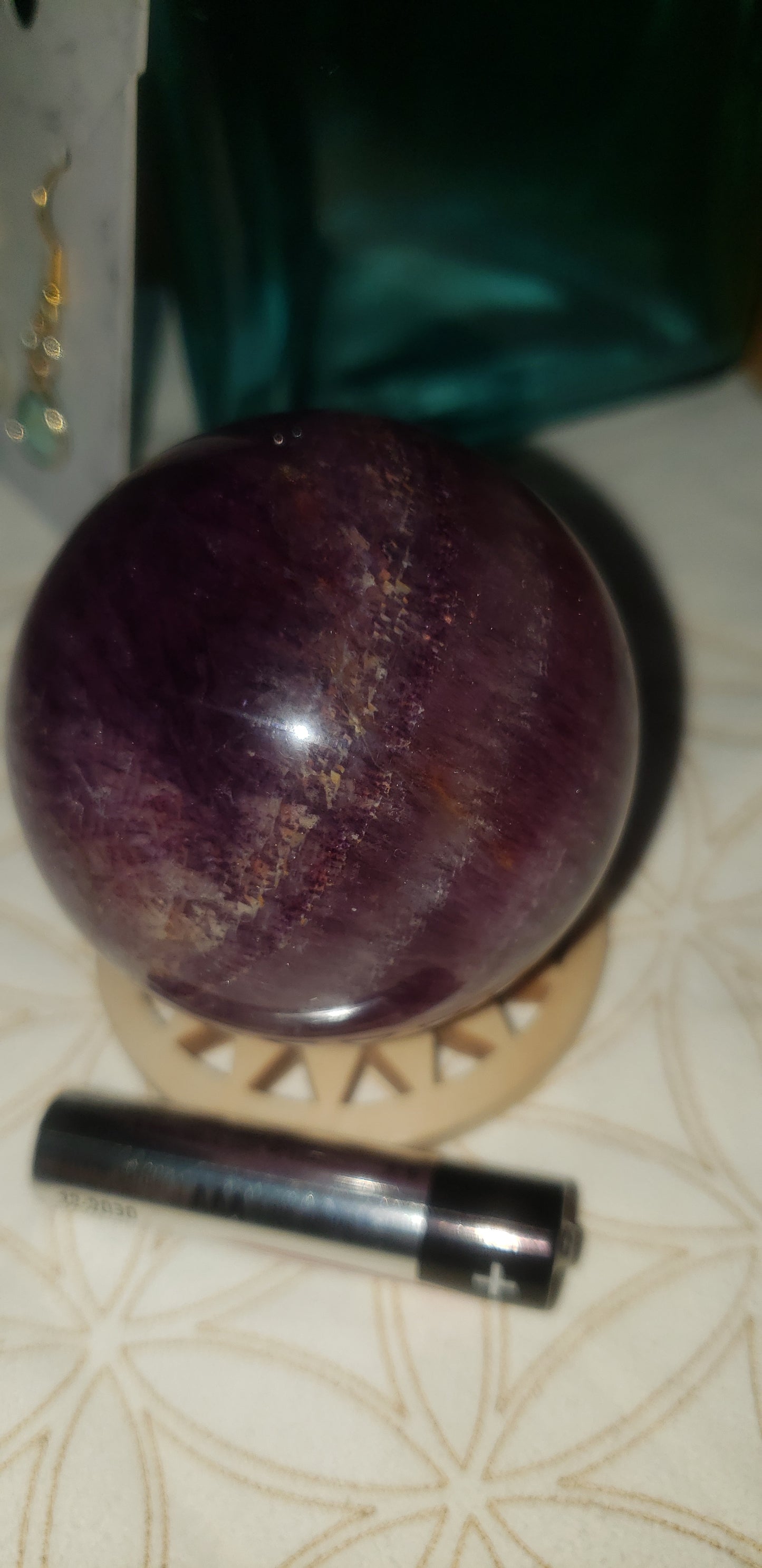 Purple Rainbow Fluorite Sphere