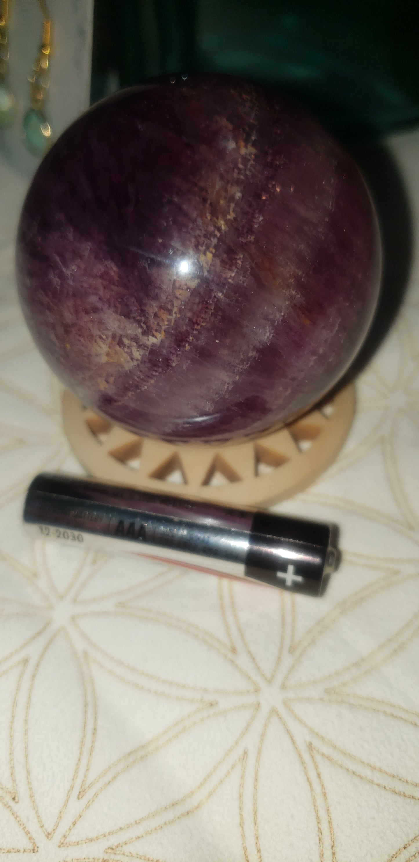 Purple Rainbow Fluorite Sphere