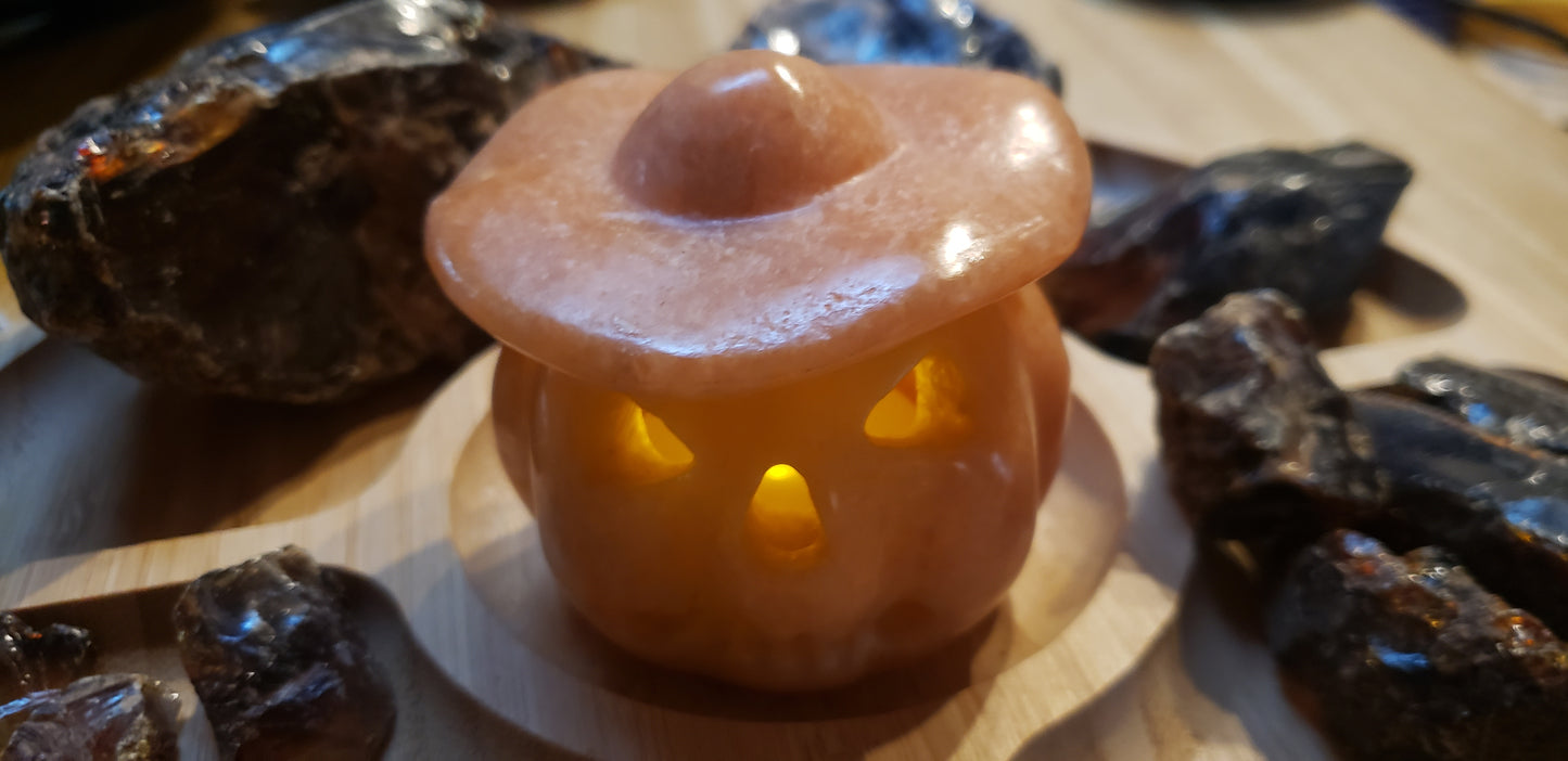 Orange Calcite Jack-O-Lantern