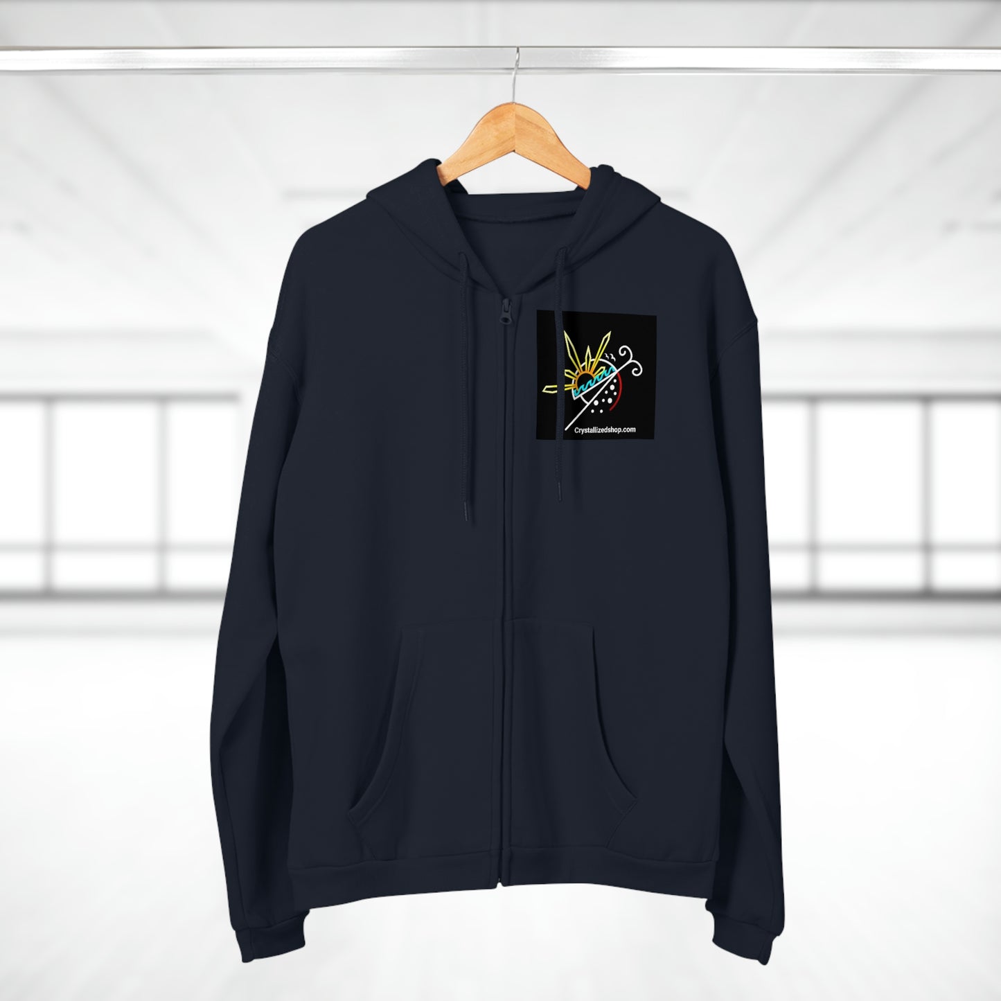 Unisex Hooded Zip Logo Sweatshirt
