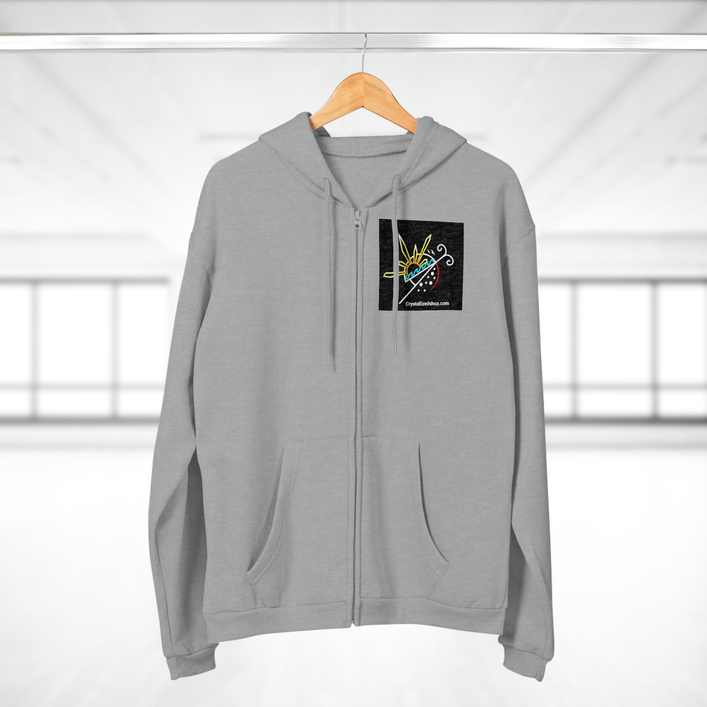 Unisex Hooded Zip Logo Sweatshirt