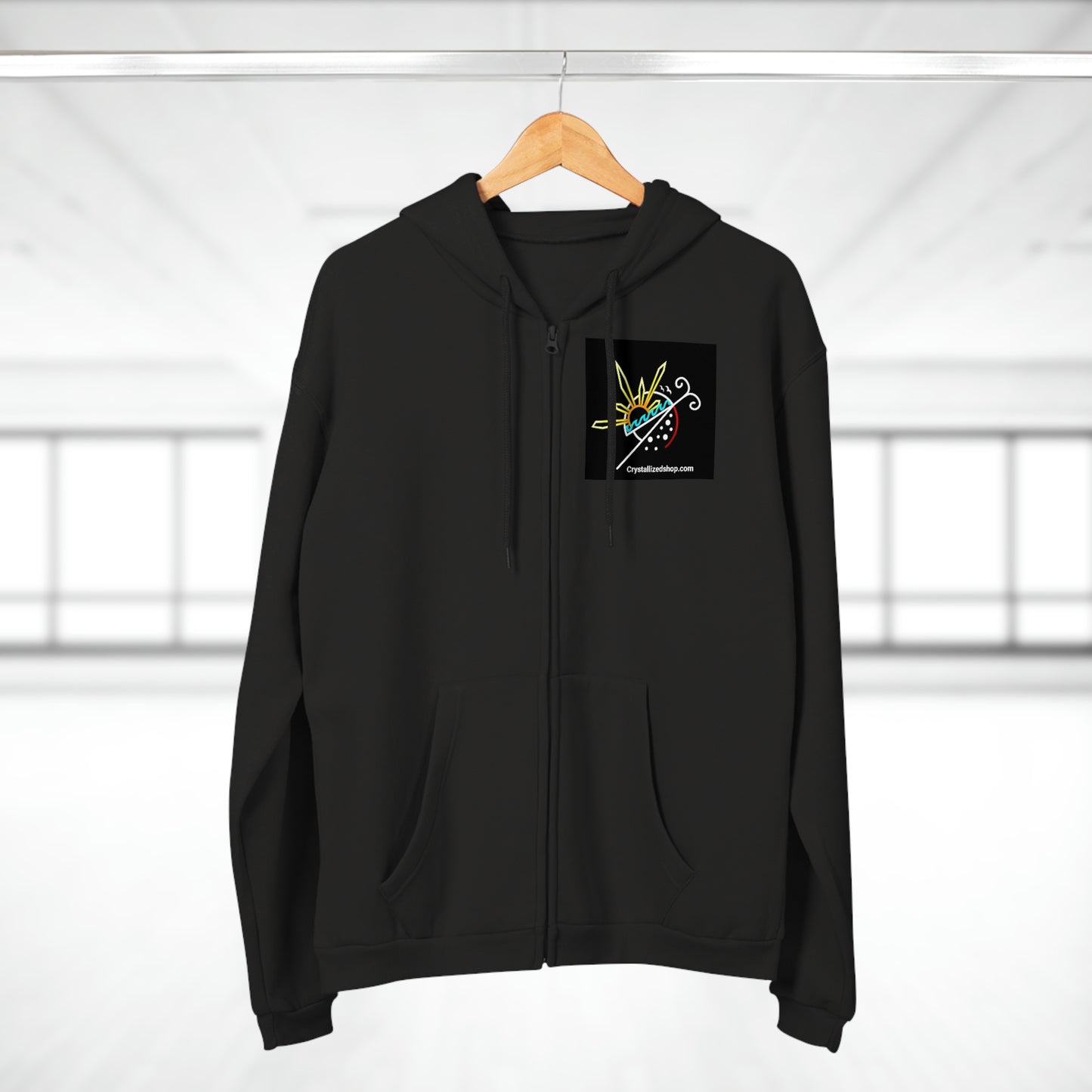 Unisex Hooded Zip Logo Sweatshirt