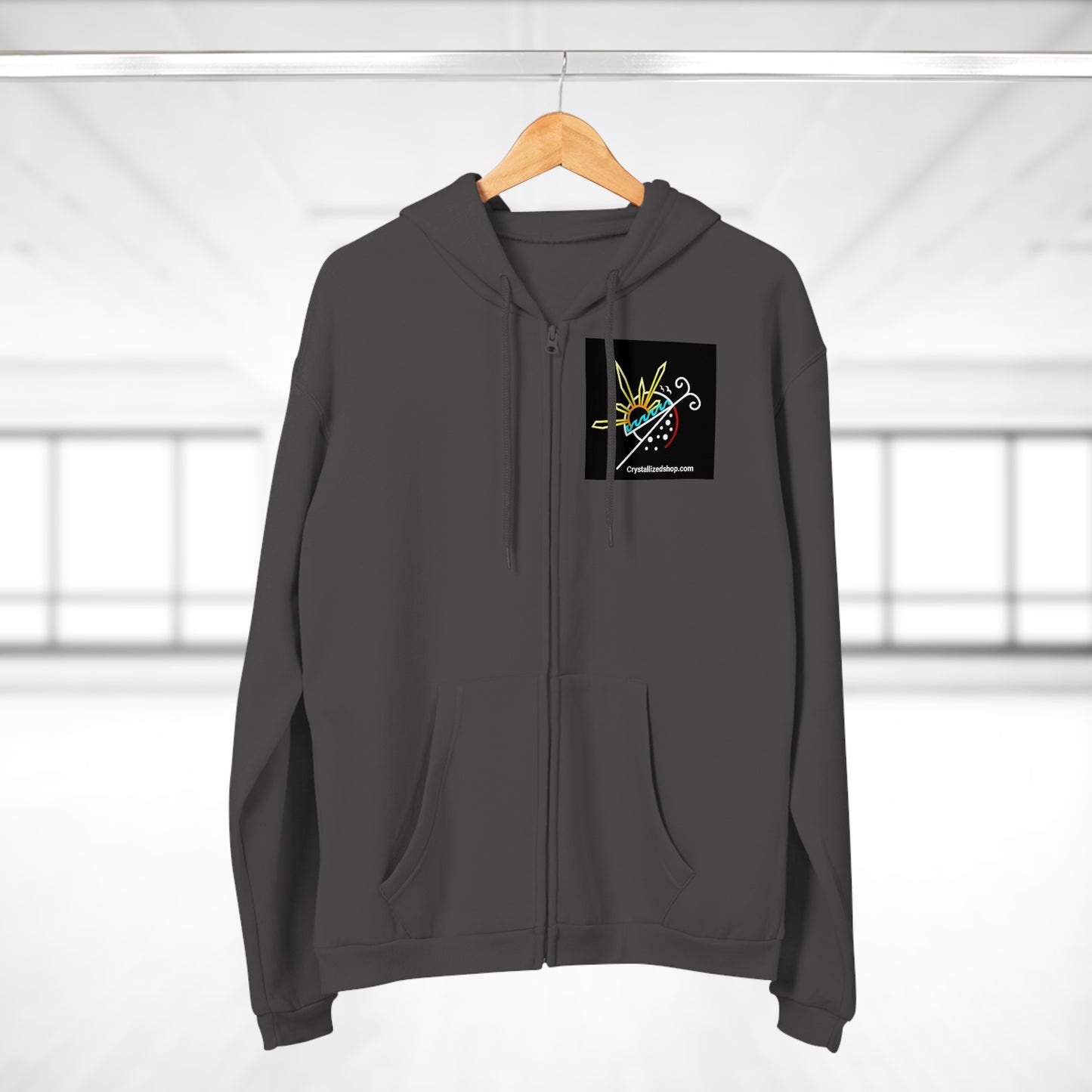 Unisex Hooded Zip Logo Sweatshirt