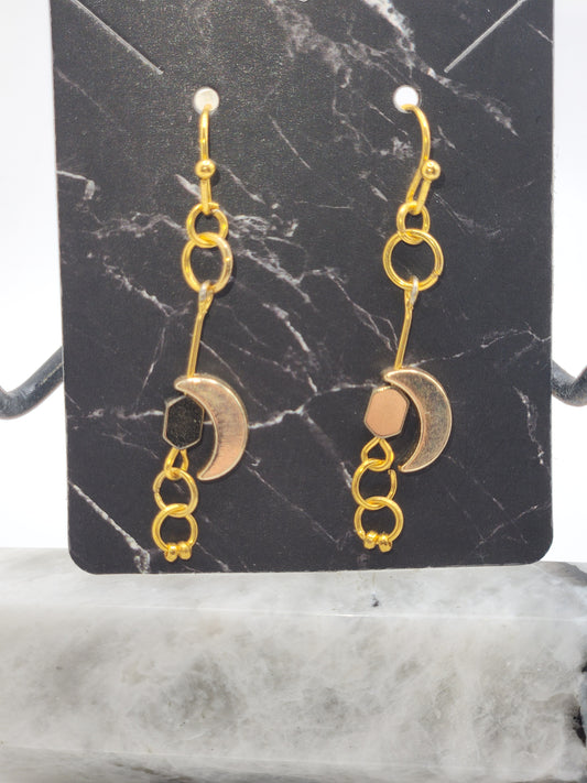 18k gold plated Moon Earrings