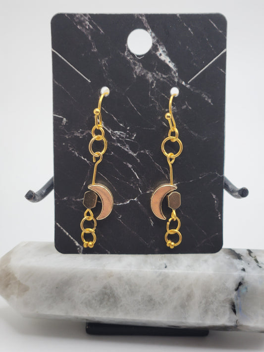 18k gold plated Moon Earrings