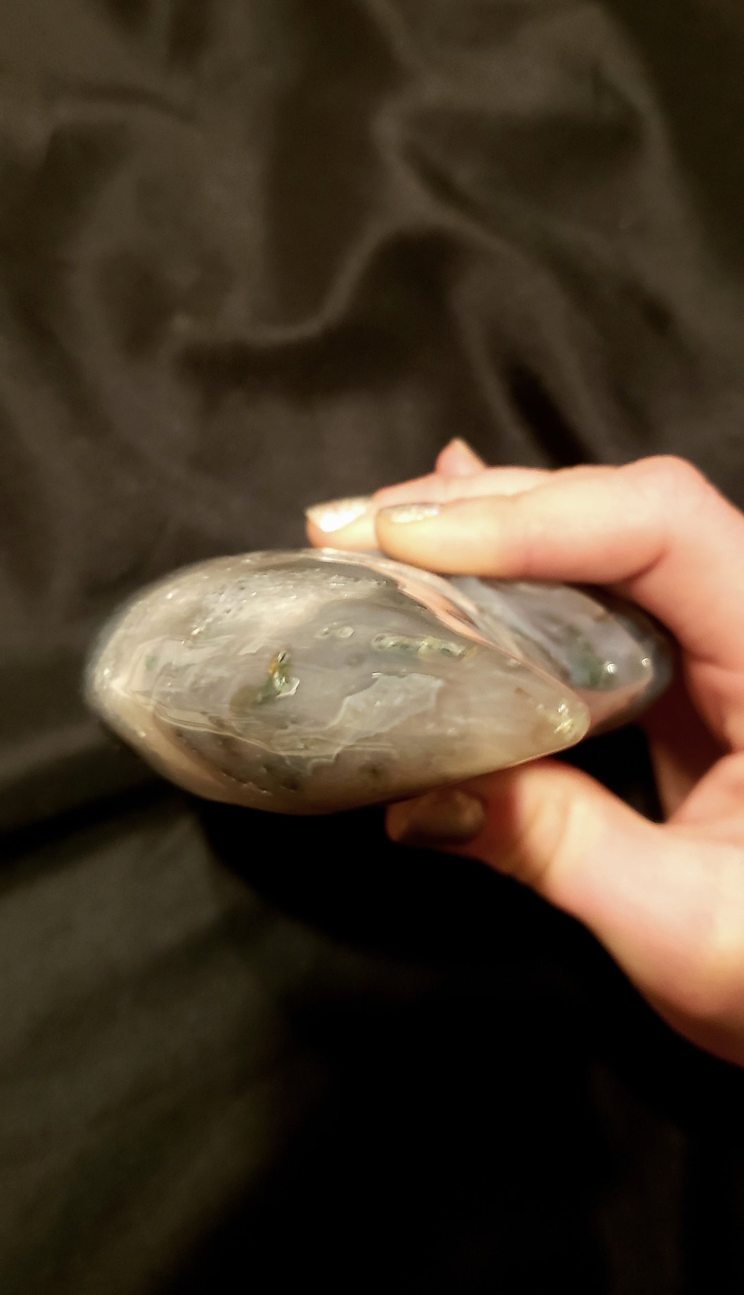 Moss Agate Moon Large