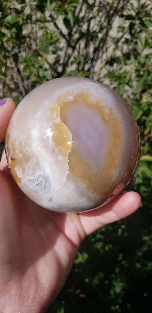 Flower Agate Sphere