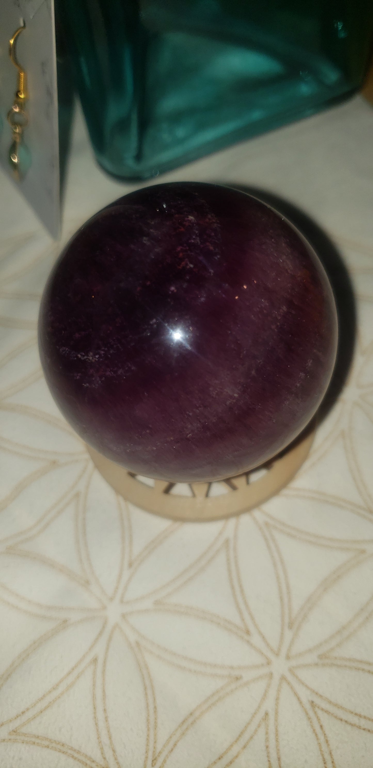 Purple Rainbow Fluorite Sphere