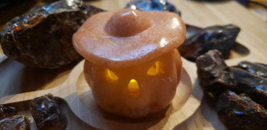 Orange Calcite Jack-O-Lantern