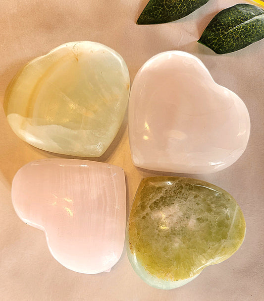 Pistachio Calcite Heart