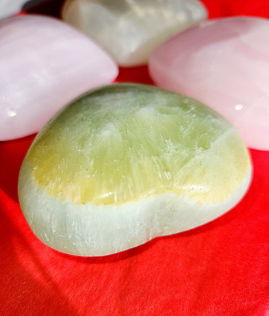 Pistachio Calcite Heart
